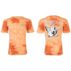 TRUE RELIGION Men T-Shirt TIE DYE BUDDHA Orange